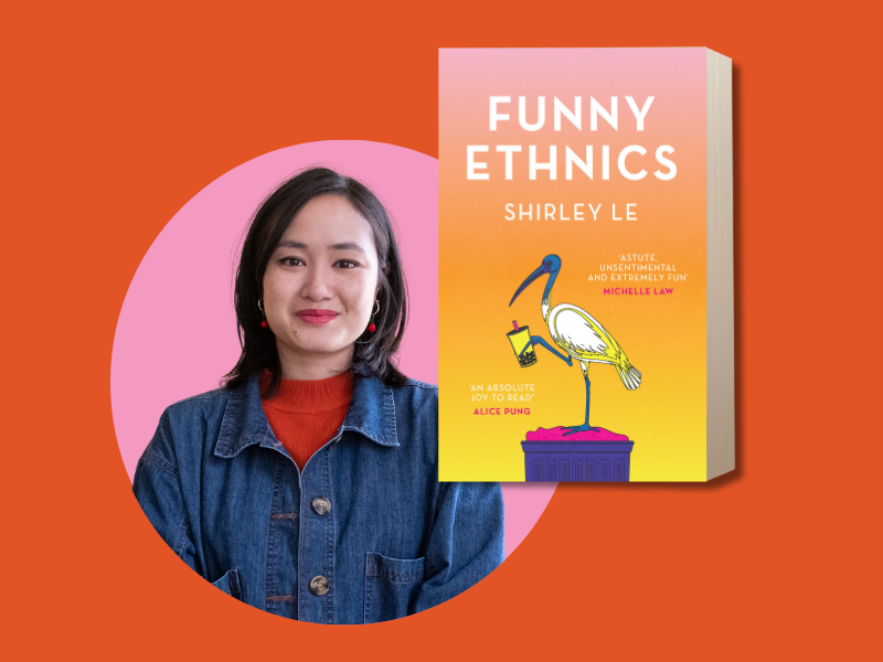 Image of Author Shirley Le and her book, Funny Ethics.