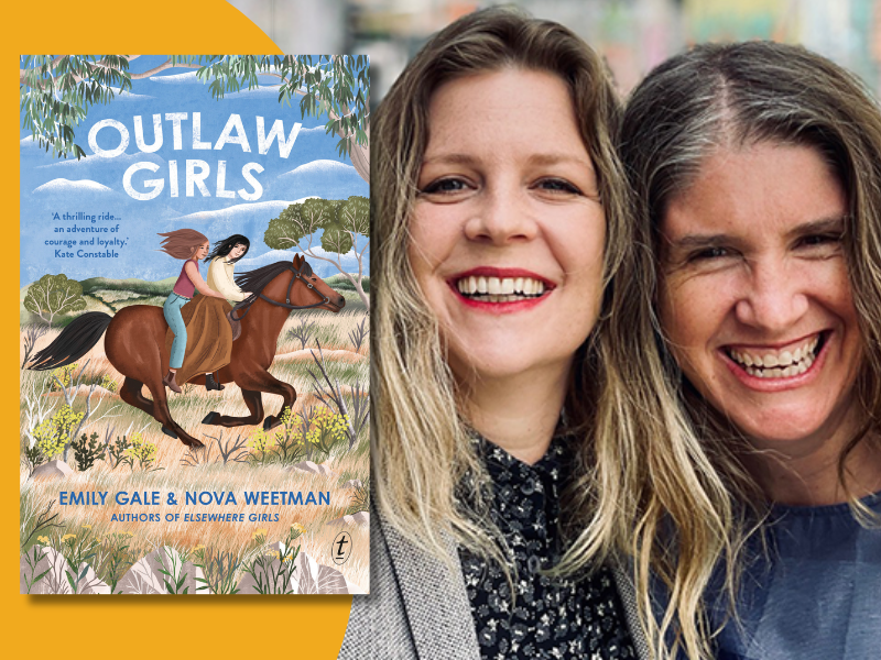 Image of Nova Weetman and Emily Gale with book cover 