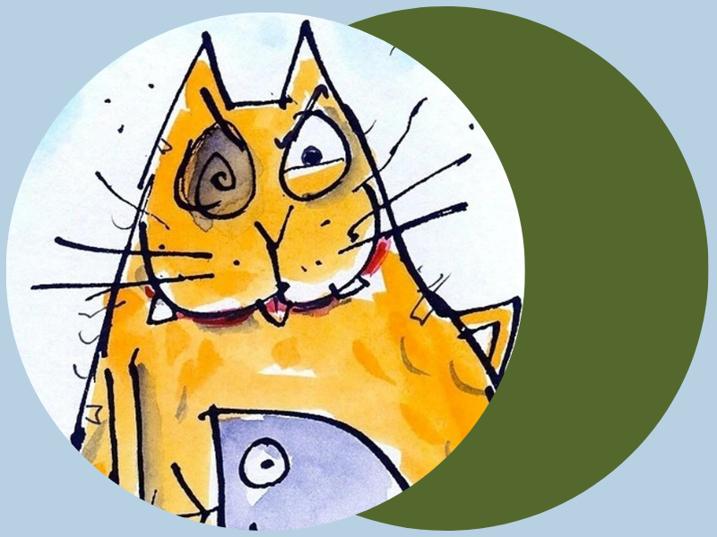 Image of Leigh Hobbs illustration of his cat character, Old Tom.