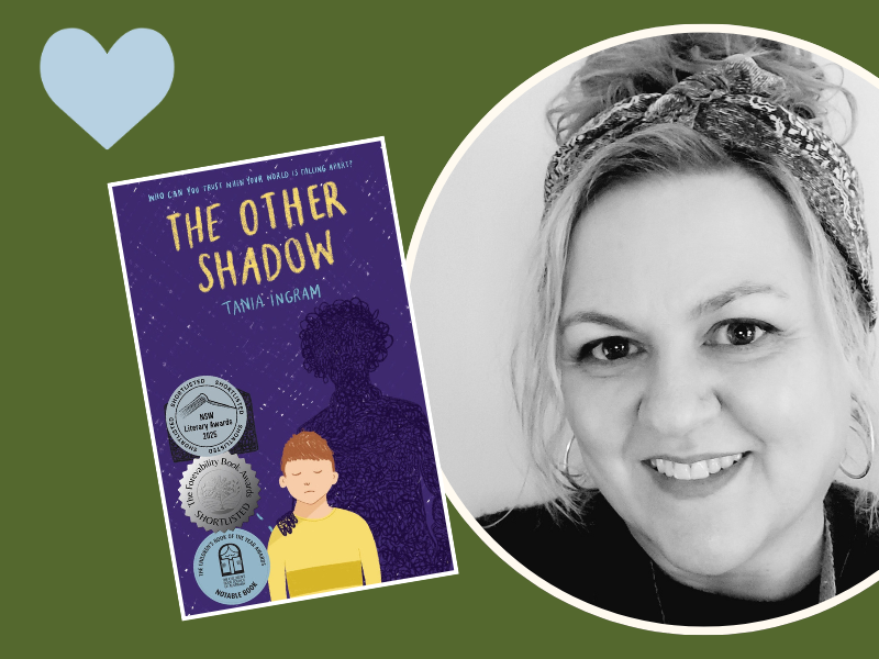 Headshot of author Tania Ingram and book cover The Other Shadow